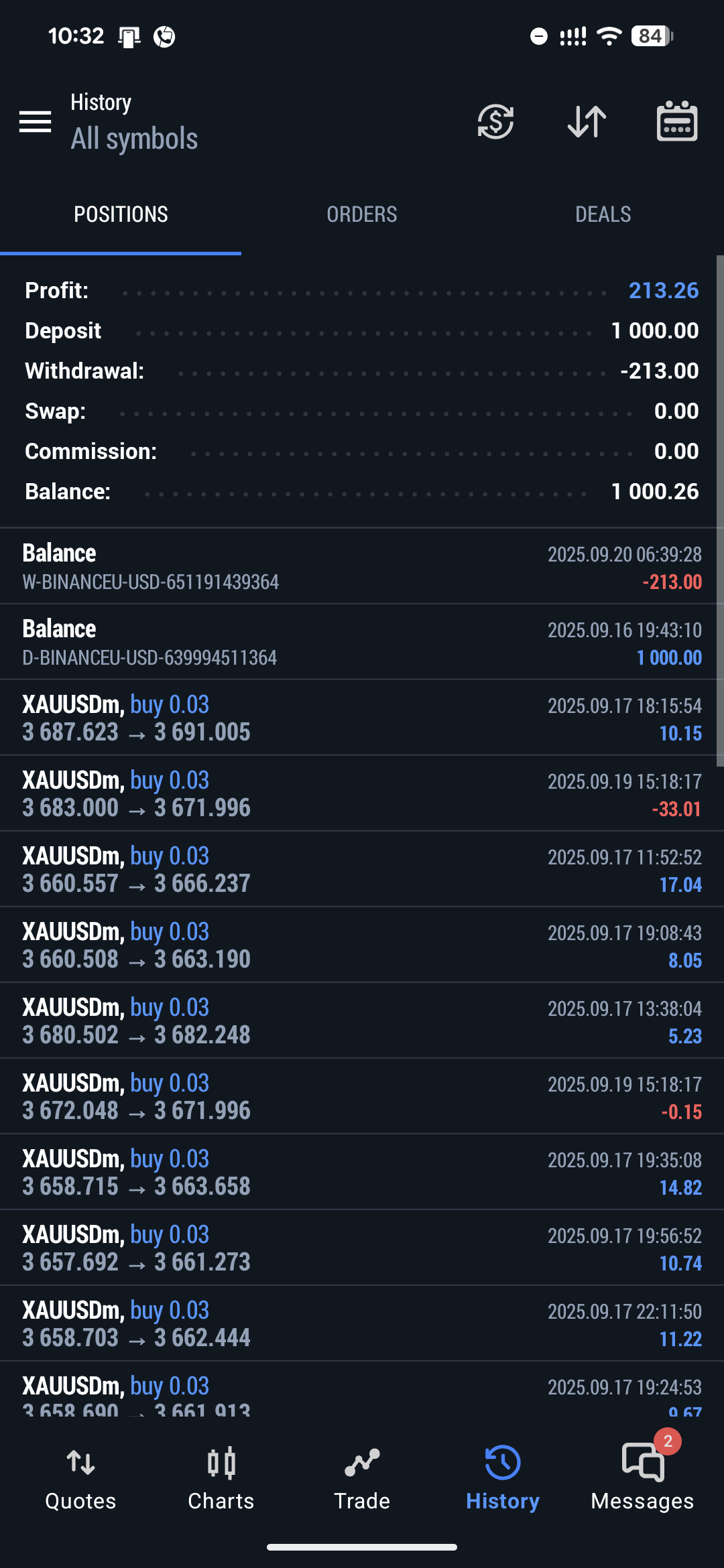Performance screenshot 1